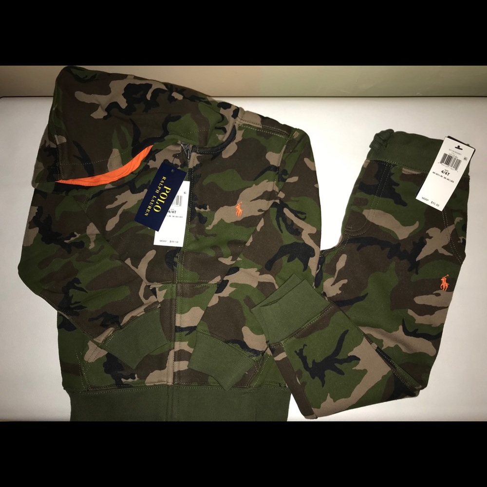***NWT*** Boys Camo Ralph Lauren Sweat Suit